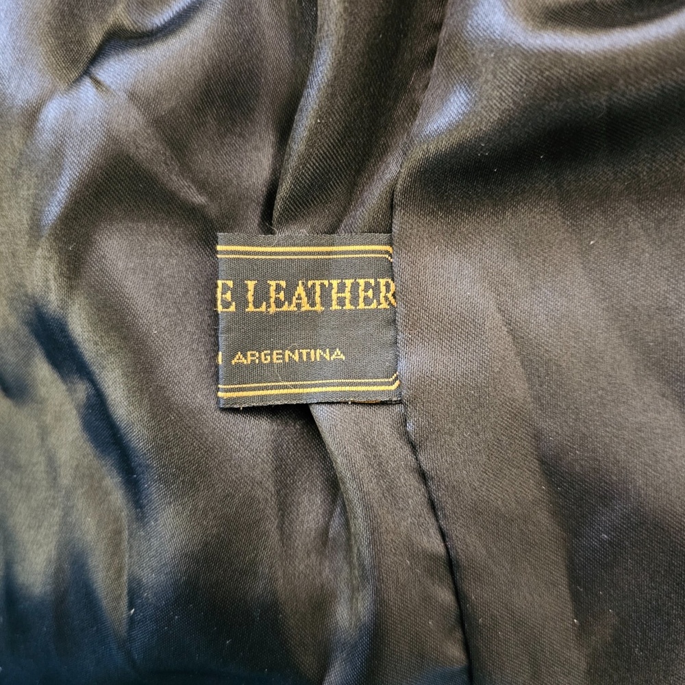 Azteca Vintage Black Genuine Leather Jacket - Size M - Made in Argentina - Picture 8 of 9